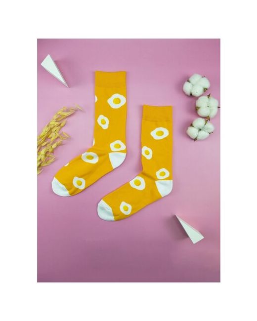 2Beman Носки носки унисекс разноцветные желтые с яичницами р.38-44
