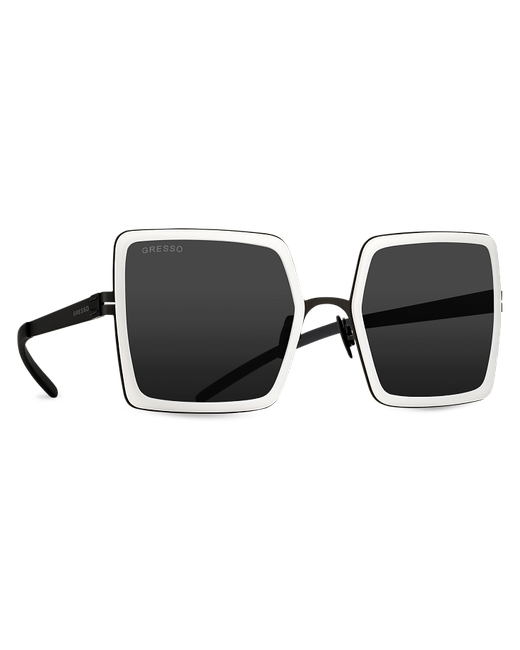 Gresso Титановые солнцезащитные очки Rodeo Drive квадратные черные монолитные кант белый