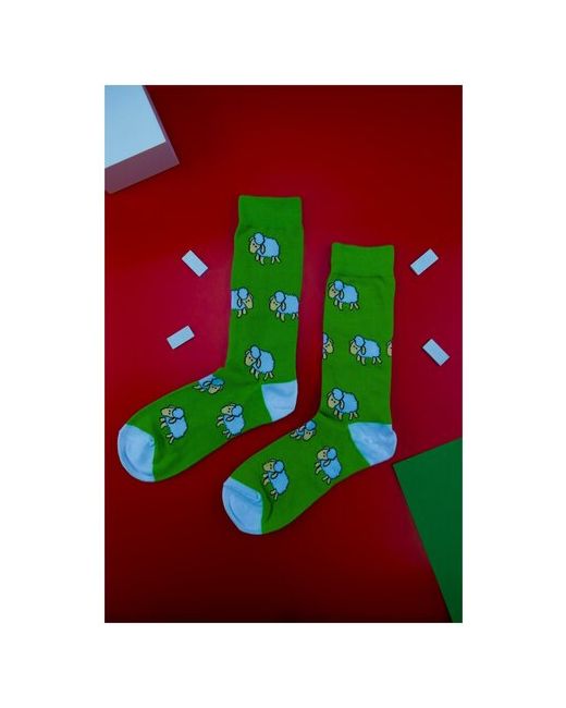 2Beman Носки носки травянисто-зеленые с овечками р.38-45
