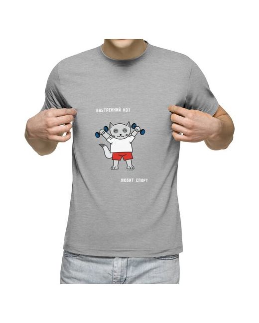 US Basic Мужская футболка Внутренний кот любит спорт S темно-