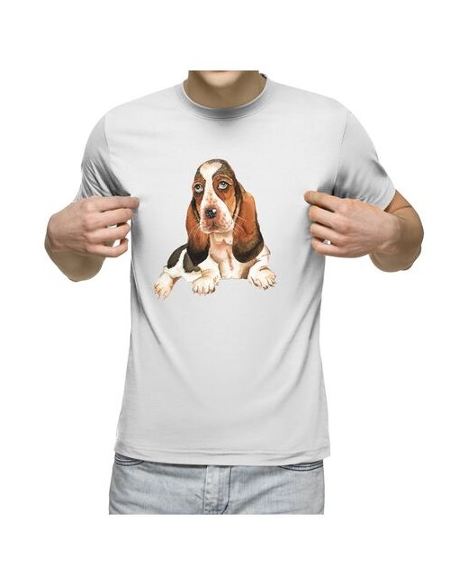US Basic футболка Бассет хаунд собака сидит M