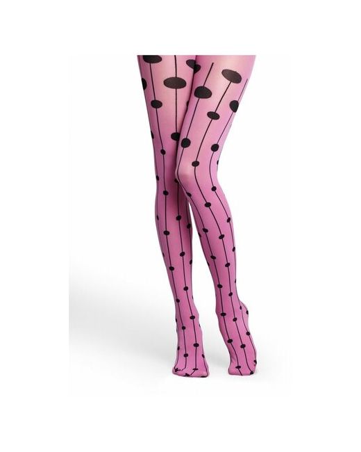 Happy Socks Оригинальные колготки с линиями и кругами розовый черным S-M