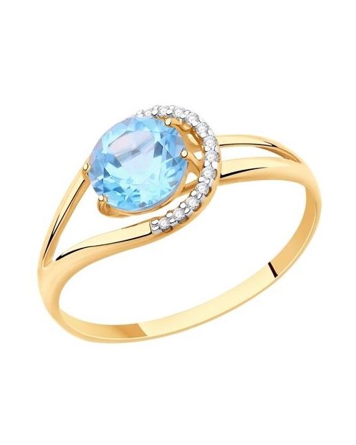 Diamant Кольцо из золота с топазом и фианитами 51-310-00220-1 18