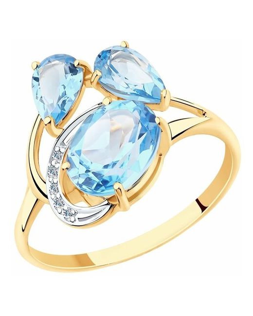 Diamant Кольцо из золота с топазами и фианитами 51-310-00352-1
