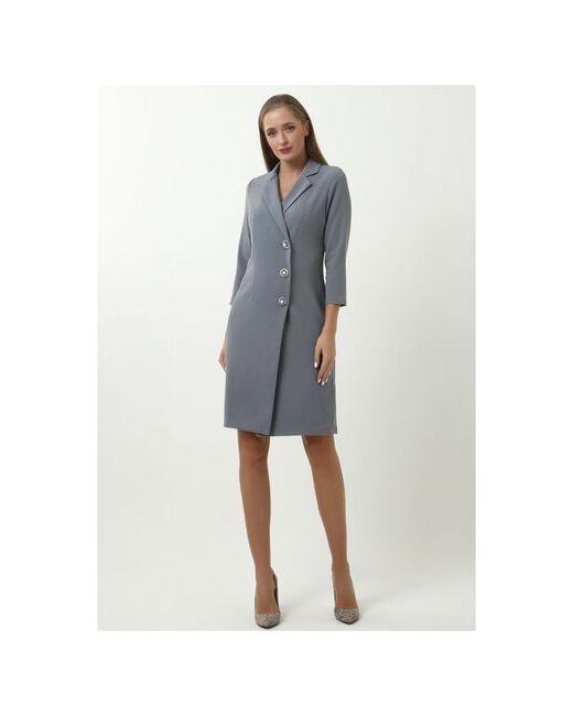 Мадам Т Платье-пиджак Эльма приталенное Серого цвета 56 размера
