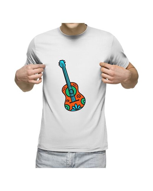US Basic футболка гитара яркая хиппи оранжевый L
