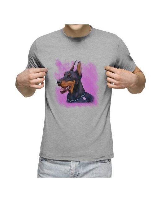 US Basic Мужская футболка Доберман. Принт собака. 2XL