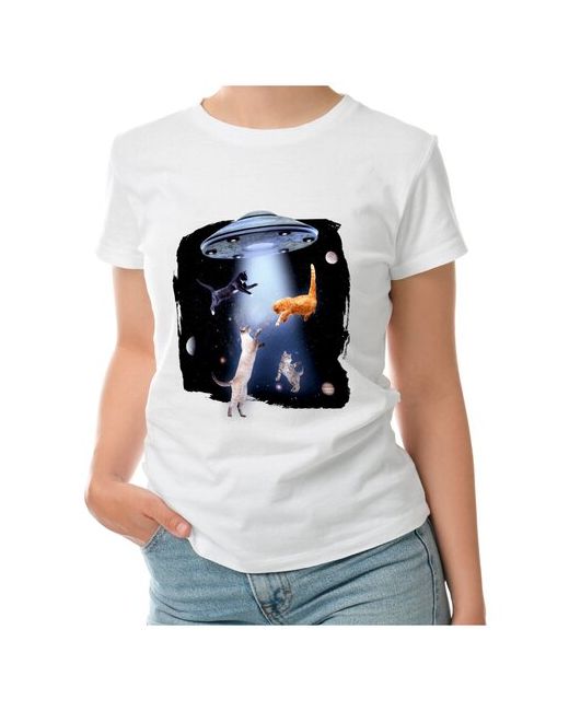 Roly футболка Коллаж Коты и НЛО Котов похищают пришельцы XL