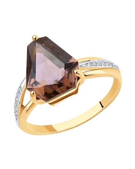 Diamant Кольцо из золота с ситалом синтетическим и фианитами 51-310-00810-1 17.5