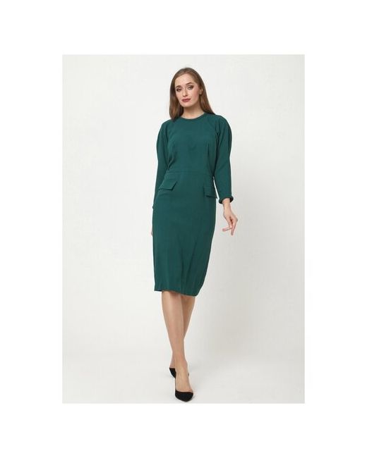 Мадам Т Трикотажное платье-футляр Винченса приталенное Зеленого цвета 52 размера