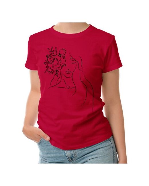 Roly футболка Девушка и пионы минимализм XL