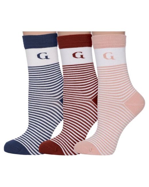 Grinston Комплект из 3 пар женских бамбуковых носков socks PINGONS микс 2 размер 23