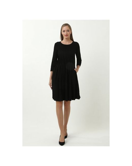 Мадам Т Платье Снура А-силуэта с юбкой в складку Черного цвета 44 размера