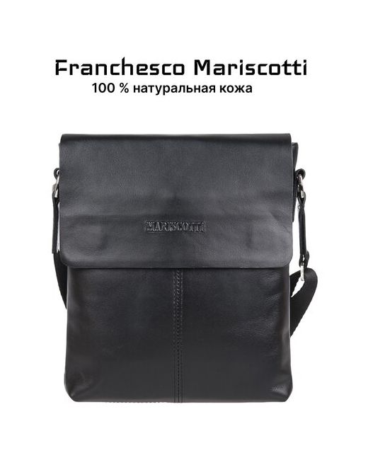 Franchesco Mariscotti Сумка из натуральной кожи черная планшет кожаный через плечо