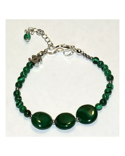 AV Jewelry Браслет из малахита с зеленым камнем от ручной работы размер 17-22 подарок маме девушке