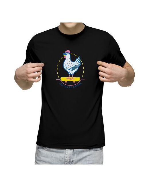 US Basic футболка Курица на скейте. Мотивационная надпись XL
