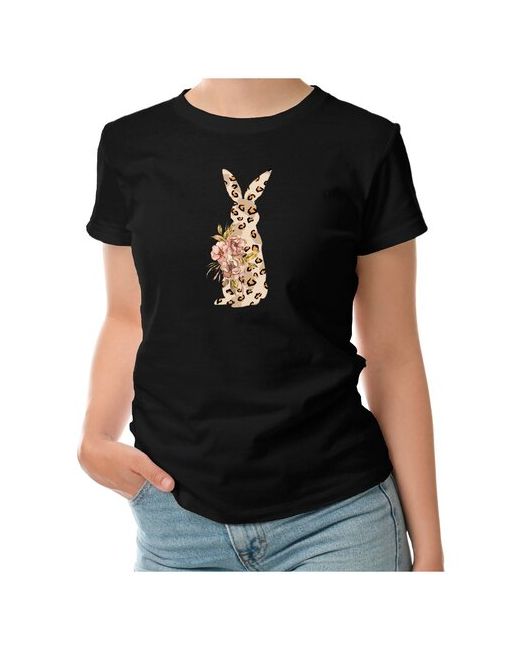 Roly футболка Леопардовый цветочный заяц. Акварельный букет S