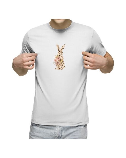 US Basic футболка Леопардовый цветочный заяц. Акварельный букет S