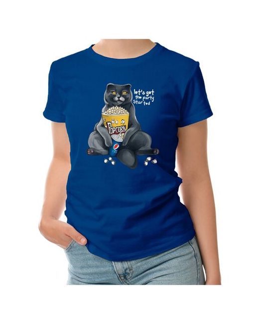 Roly футболка Кот киноман с попкорном XL темно-