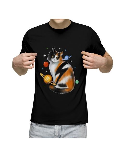 US Basic Мужская футболка Космическая кошка с игрушками S