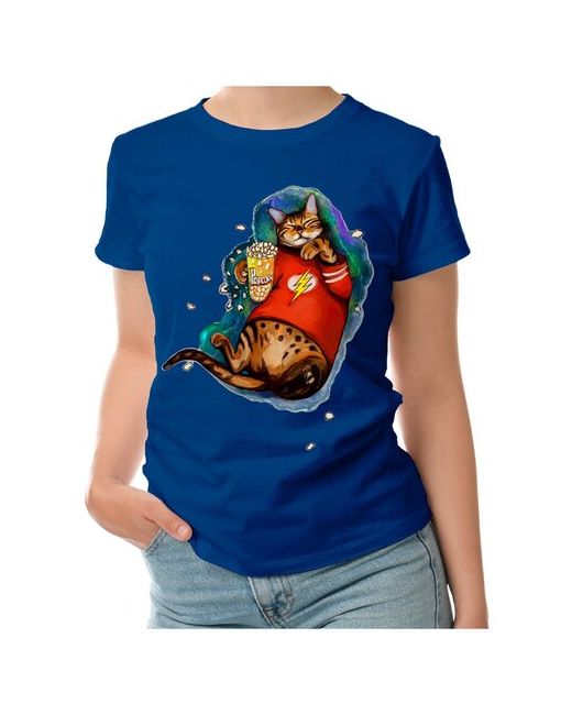 Roly футболка космический кот киноман с попкорном XL темно-