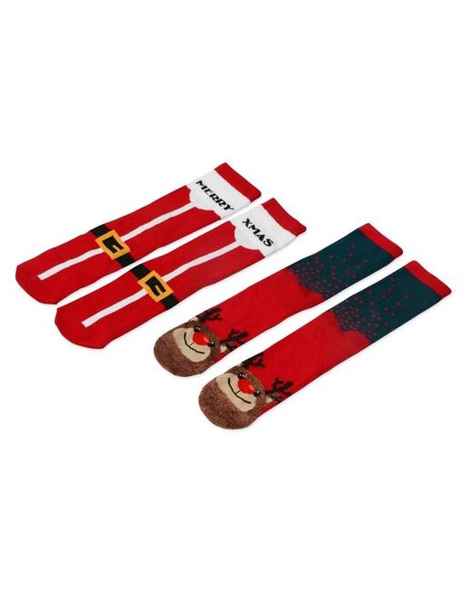 Yoogift Набор носков с рождественской символикой в мешке 2 пары