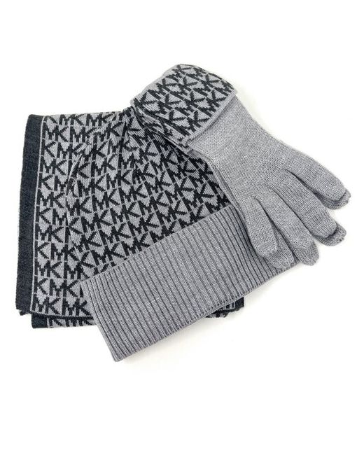 Michael Kors Сет O/S шарф шапка и перчатки с черным лого