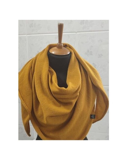 Lastochka_knit_wear Бактус косынка шейный платок полушерстяной шарф горчичного цвета