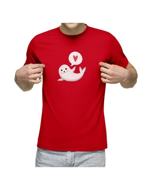 US Basic футболка Милый тюлень и сердечко. Любовь 2XL
