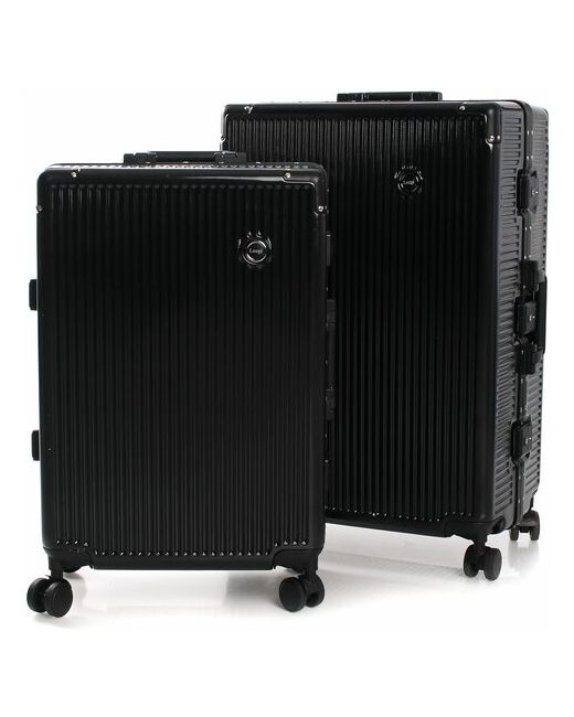 Leegi Комплект из 2-х пластиковых чемоданов на застежке Aluminium Series размер MS. Съемные и сдвоенные колеса. В чехле