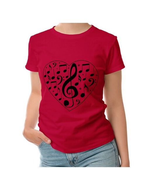 Roly футболка музыка сердце. скрипичный ключ и ноты в сердце 2XL
