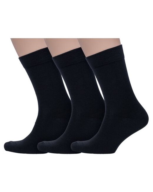 Grinston Комплект из 3 пар мужских носков полушерсти socks PINGONS черные размер 31
