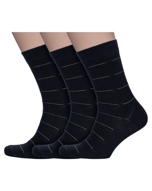 Смоленская Чулочная Фабрика Комплект из 3 пар мужских носков наше Смоленской чулочной фабрики рис. 1 черные размер 25