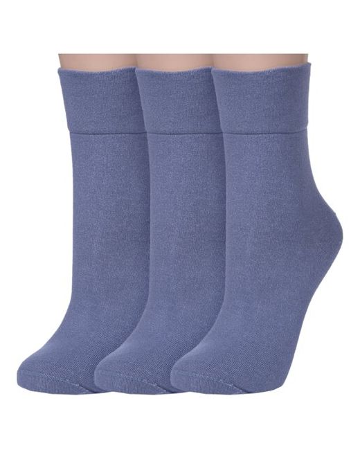 RuSocks Комплект из 3 пар женских носков с ослабленной резинкой Орудьевский трикотаж светло размер 23-25 39