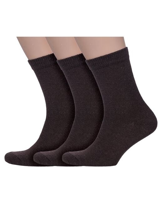 Hobby Line Комплект из 3 пар мужских теплых носков темно размер 43-46