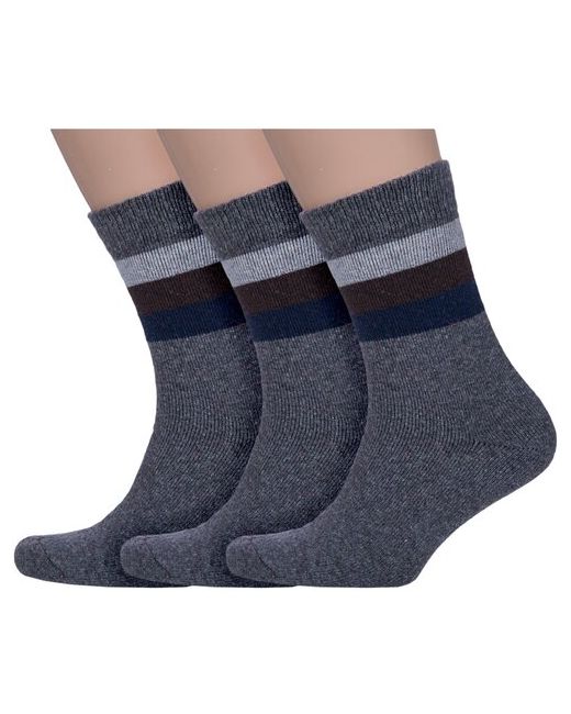 Hobby Line Комплект из 3 пар мужских махровых носков темно размер 39-44