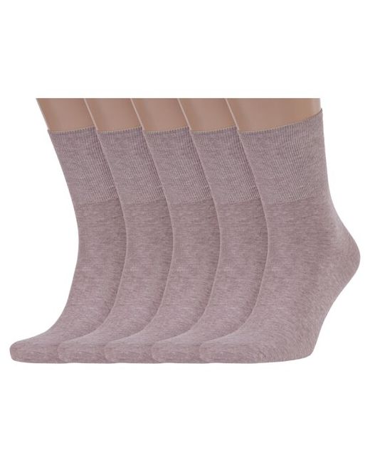 RuSocks Комплект из 5 пар мужских носков с анатомической резинкой Орудьевский трикотаж темно размер 25-27 38-41