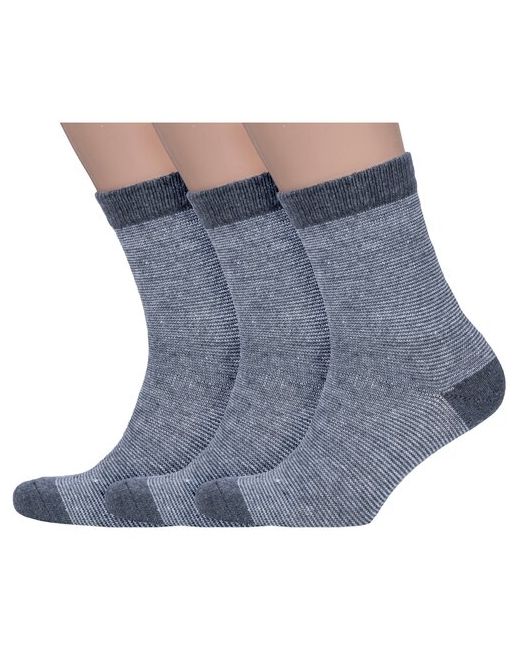 Hobby Line Комплект из 3 пар мужских теплых носков темно размер 39-43