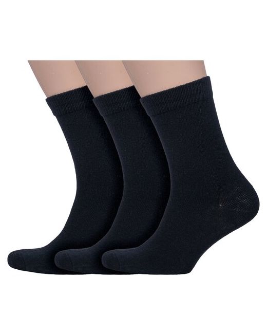 Hobby Line Комплект из 3 пар мужских теплых носков черные размер 39-43