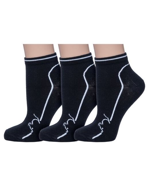 Смоленская Чулочная Фабрика Комплект из 3 пар женских носков наше Смоленской чулочной фабрики рис. 1 черные размер 25