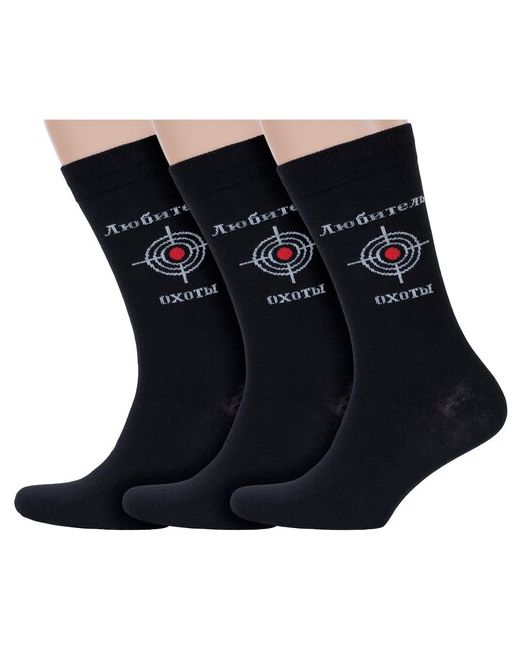 Красная Ветка Комплект из 3 пар мужских носков с-309 черные размер 27