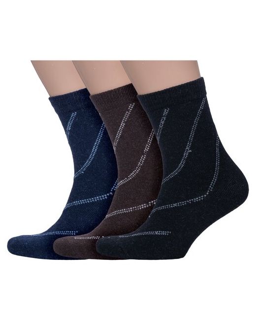 Hobby Line Комплект из 3 пар мужских теплых носков микс 1 размер 43-46