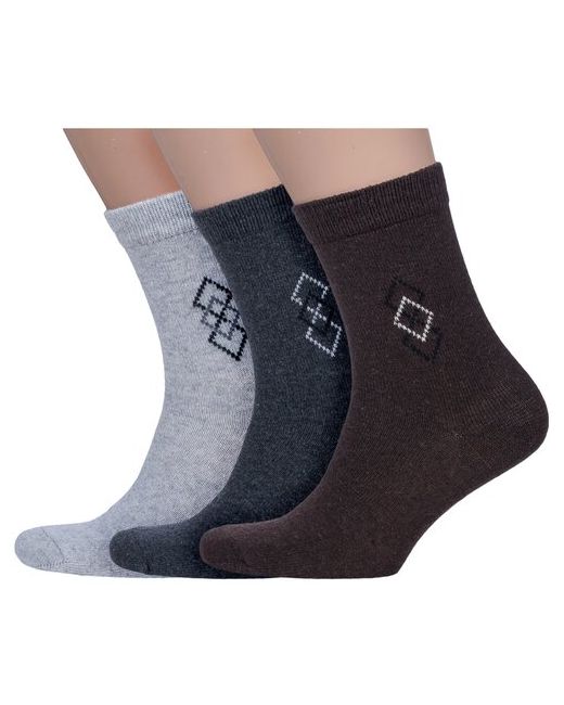 Hobby Line Комплект из 3 пар мужских теплых носков микс 1 размер 39-44