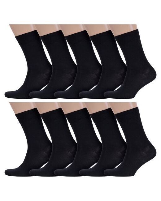 Брестские Комплект из 10 пар мужских носков БЧК рис. 000 черные размер 23 38-39
