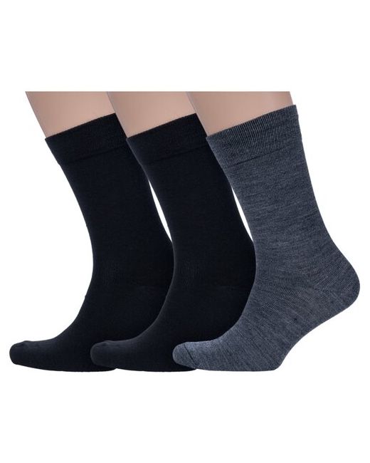 Grinston Комплект из 3 пар мужских носков полушерсти socks PINGONS микс 1 размер 25
