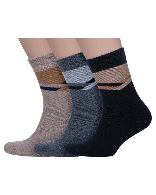 Hobby Line Комплект из 3 пар мужских махровых носков микс 1 размер 39-44