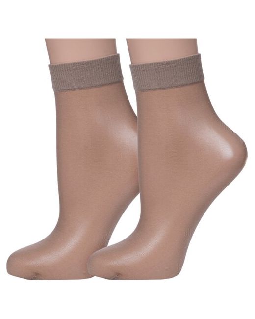 Fiore Комплект из 2 пар женских носков капучино размер UN