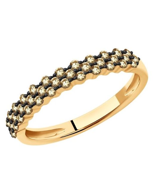 Sokolov Кольцо Diamonds из золота с бриллиантами 1012210 размер 17