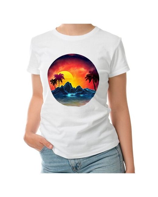 Roly футболка Синтвейв пляж и пальмы S