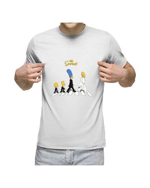 US Basic футболка симпсоны пародия битлз переход гомер барт XL
